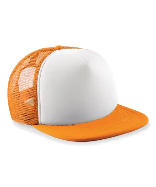 Beechfield Junior Vintage Snapback Trucker Orange/white