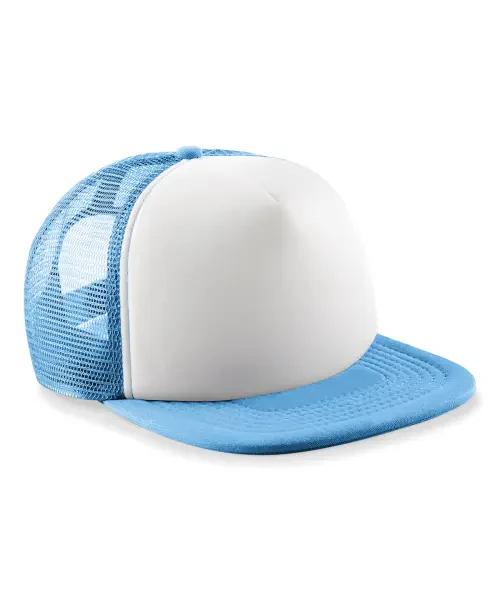 Beechfield Junior Vintage Snapback Trucker Sky Blue/white