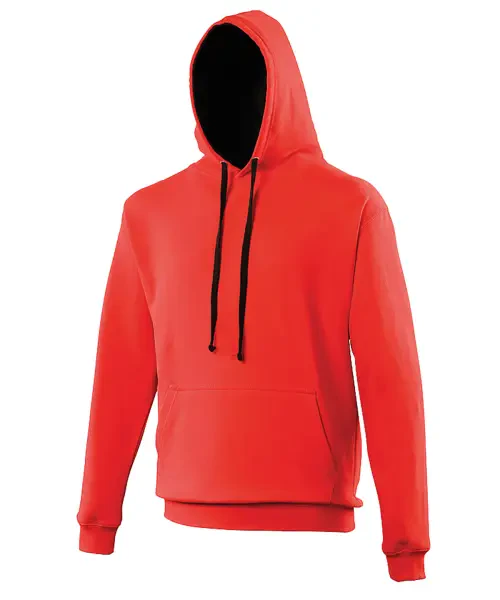AWDis Varsity Hoodie Fire Red/Jet Black